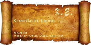 Kronstein Emese névjegykártya
